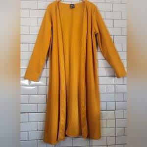 Vky & Co Ladies Long Sleeve Duster Maxi Length Color Gold Medium Weight Bohemian